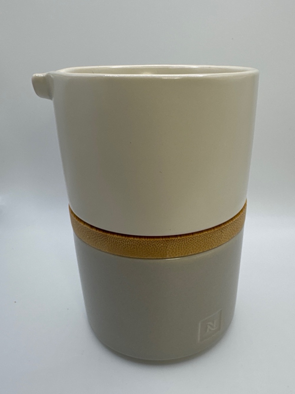 Nespresso Stackable Cream & Sugar Stoneware Set / Dispenser Container 5244